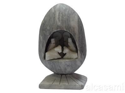 NATIVITY HANDCARVED GRAY HUAMANGA STONE PERU CHRISTMAS  