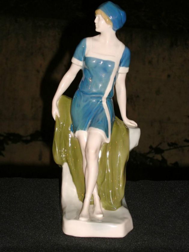 ROSENTHAL Art Deco 1920s Figure Swimmer by R.Marcuse  