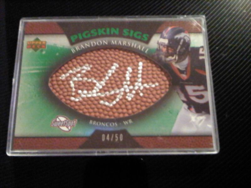 Brandon Marshall Pigskin Sigs Auto card  