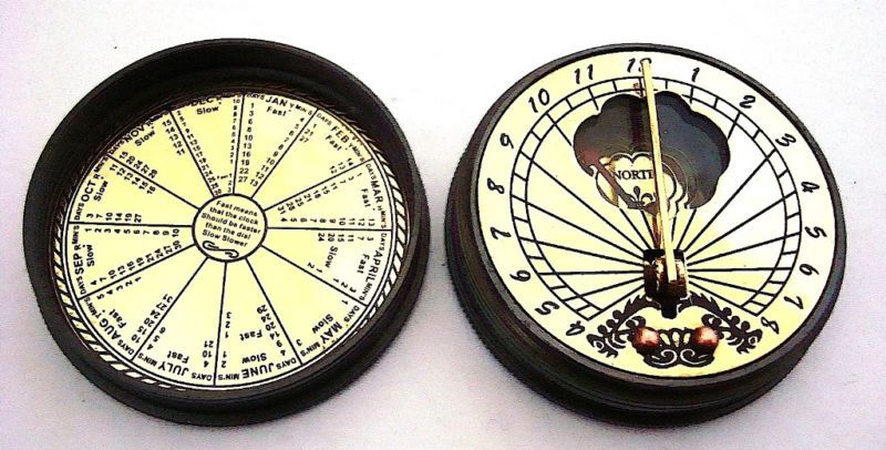Brass Sundial Compass   Pocket Sundial Compass   London  