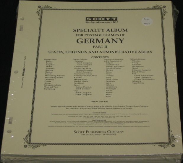 GERMANY SCOTT PAGES & 3 ring BINDERS   BRAND NEW  