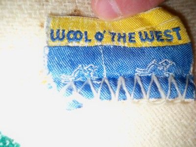 Vintage Wool O The West Trader Blanket Throw  