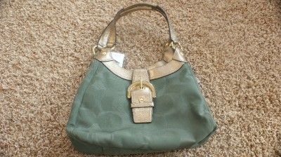 Coach Soho Textured Optic Hobo Bag Green/Gold 17396  