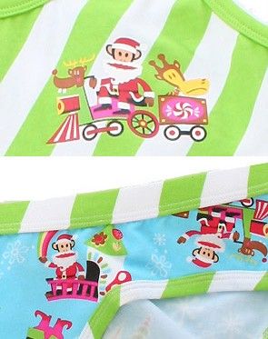 NWT PAUL FRANK Green Santas Village Fundie Set ~ S, L  