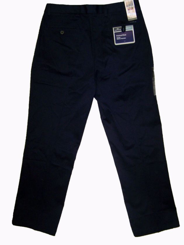 Dockers Polished Khaki Pants Pleated Straight Fit Navy  