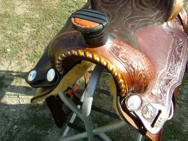 HEAVY DUTY USED 16 SMM WESTERN WADE ROPER ROPING LEATHER RAWHIDE SHOW 