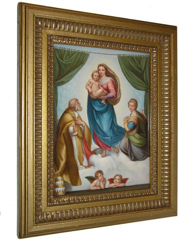 Meissen Porcelain Plaque After Raphael Sistine Madonna  