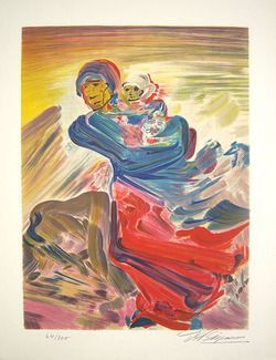 DAVID ALFARO SIQUEIROS Signed 1968 Color Lithograph  