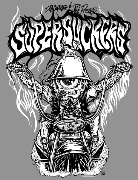 SUPERSUCKERS METALLIC PAPER GLOW INKS SILKSCREEN POSTER  