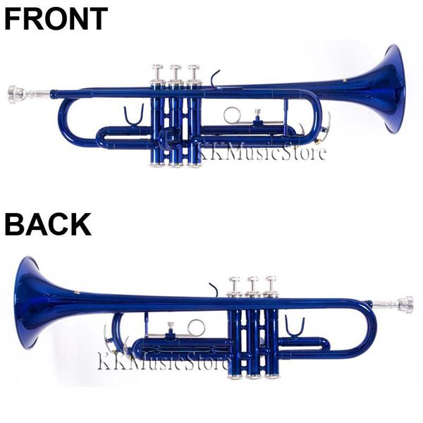 NEW MENDINI BLUE MONEL VALVES BAND Bb TRUMPET+$39 TUNER  