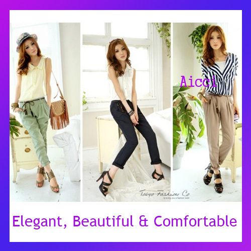   new clothing casual pants Office Lady bowknot harem pants SLIM  