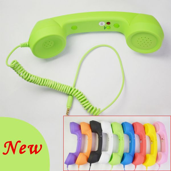 NEW HD MIC 3.5mm Retro COCO Phone Speaker Microphone Handset For 