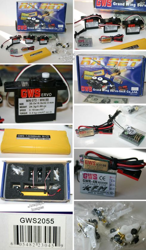 GWS Servo RC plane set battery GWS GWR 4N Receiver ICS100 airplane 