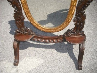 ITALIAN ANTIQUE WALNUT GILT PIER MIRROR 11IT086E  