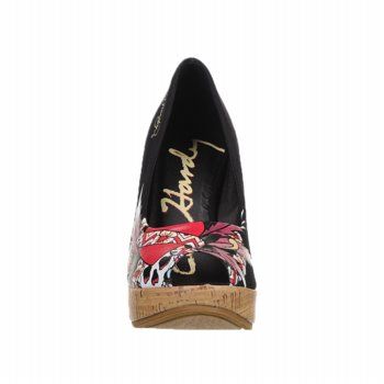 ED HARDY CORALIE WOMENS PEEP TOE WEDGE SHOES ALL SIZES  