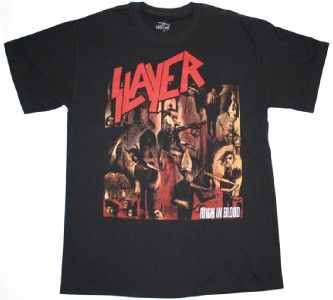 SLAYER REIGN IN BLOOD86 THRASH BAND DARK ANGEL TESTAMENT NEW BLACK T 