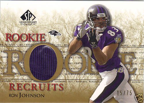 RON JOHNSON 2002 S LEGENDARY CUTS ROOKIE RECRUITS GOLD  