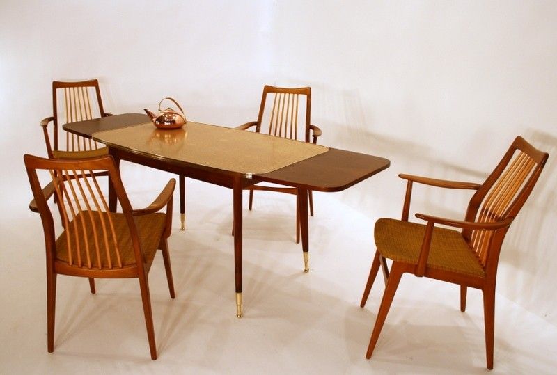 50s DINING SET 4 chairs + table formica + lamp a 50  