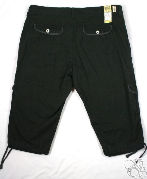 Levis Jeans Plus Size Capitola Cargo Black / Chino (Khaki) Capri Pants 