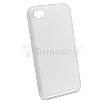 White Rubber Gel Case+Mirror Film for iPod Touch 4G 4th  