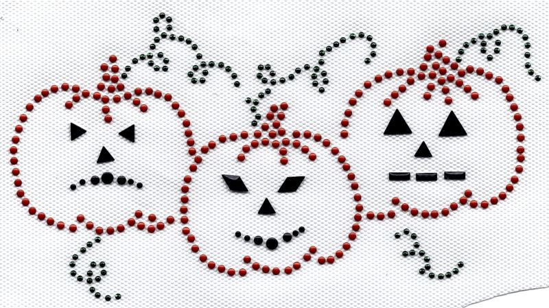 Rhinestone Transfer Halloween Pumpkin Patch Holidays  