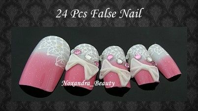 24Pcs 3D Pre Design False Nails Tips Nail Art #081722  