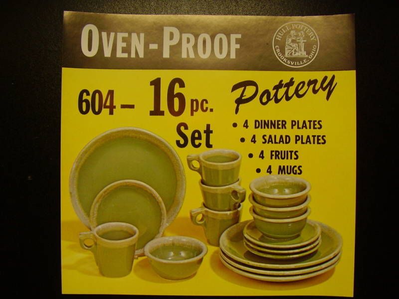 HULL POTTERY AVOCADO WARE GREEN DRIP AD ADVERTISEMENT  