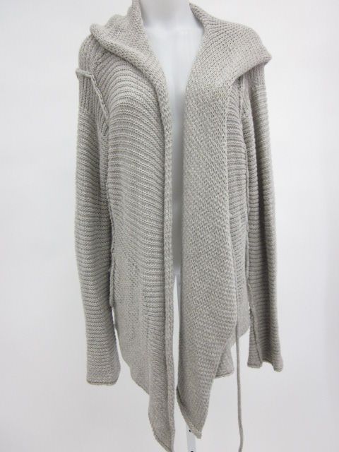 INHABIT Gray Knit Long Sleeve Hooded Cardigan Sweater M  