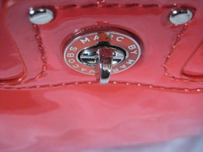 MARC JACOBS CHERRY RED PATENT QUINN HANDBAG PURSE $498  