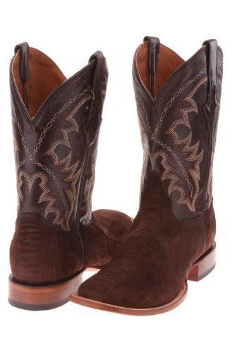 Lucchese Mens Genuine Ostrich Cowboy Western Boots Chocolate M4446 