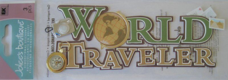 Jolees Title Waves WORLD TRAVELER Stickers NIP  