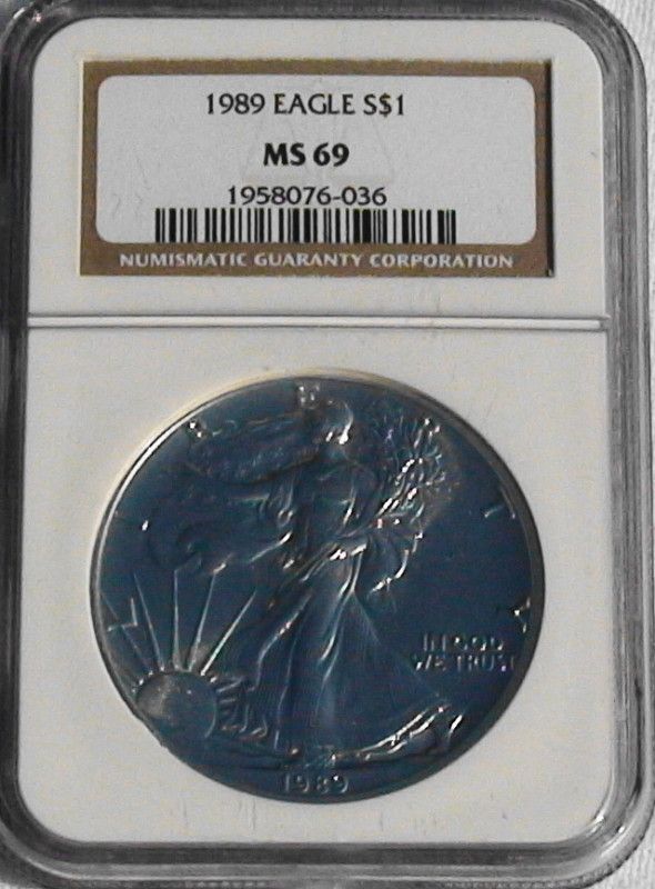 1989 Silver Eagle MS 69 NGC 6ro  