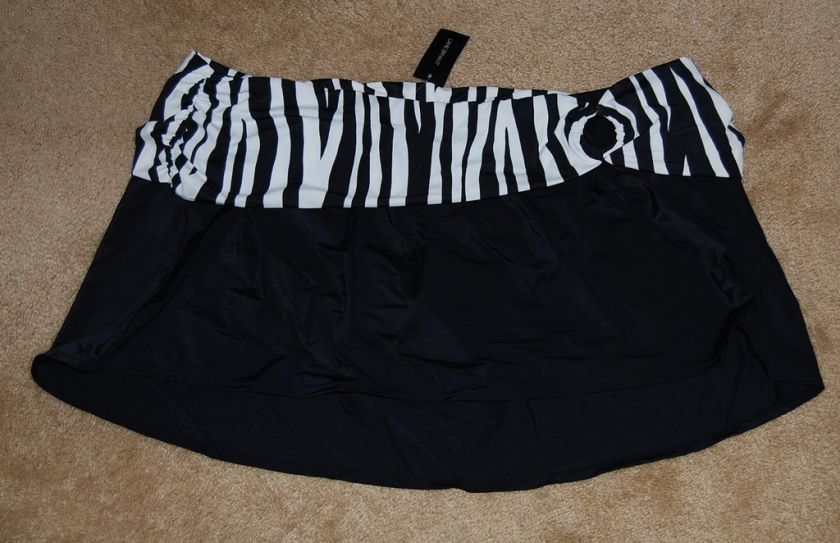 NWT LANE BRYANT SWIM SKIRT BOTTOM SIZE 26 ZEBRA PRINT  