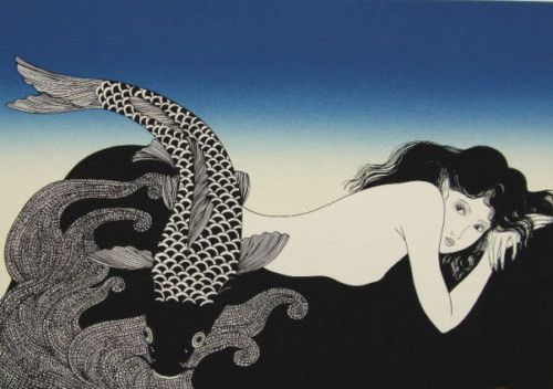 KIMIKO KOJIMA Japanese Silkscreen Print PLAYING  