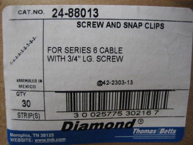 Thomas & Betts 24 88013 3/4 Screw & Snap Clips (30)  