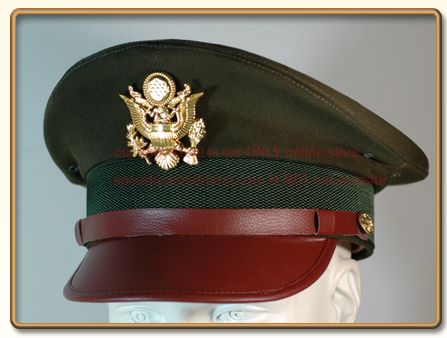 WW2 US Army Officers Olive Drab Peaked Service Cap  