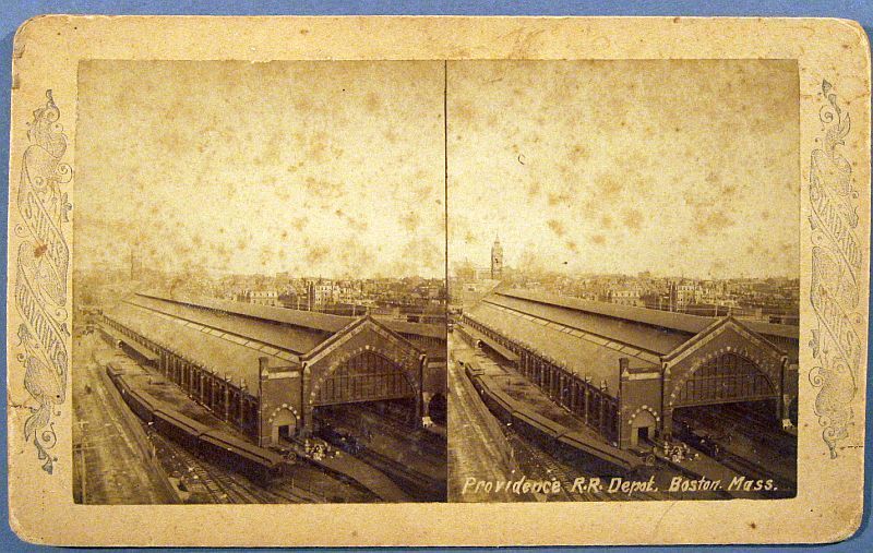 Boston, Providence Railroad Depot, old photograph  
