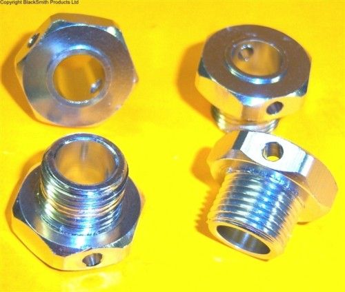 17mm Drive Hex Hub Wheel Aluminium Adapter Silver x 4  