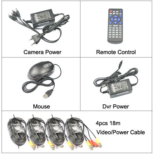   Weatherproof Security CCTV Camera 4 Channels NETWORK DVR VIDEO System