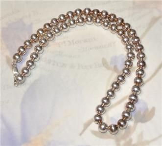 Gorgeous VINTAGE STERLING Silver BALL BEAD NECKLACE Antique Estate 