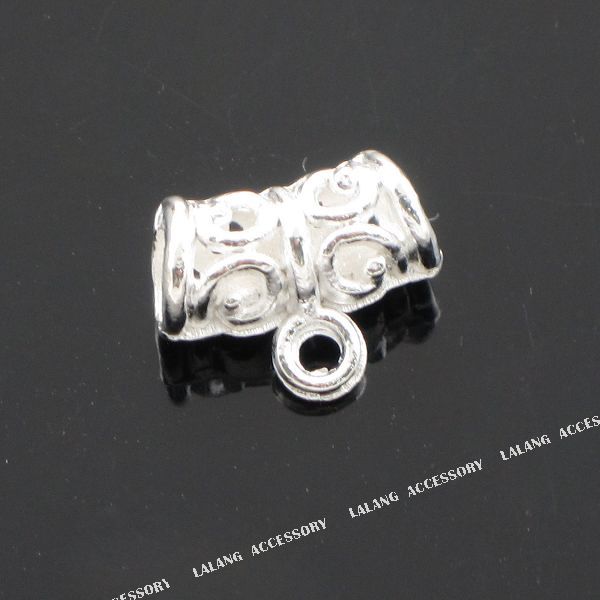 Free P&P 50 Silver Plated Charms Loop Bail Bead 150228  