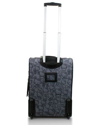 Loungefly Black & White Hello Kitty Polka Dot Rolling Carry On Luggage 