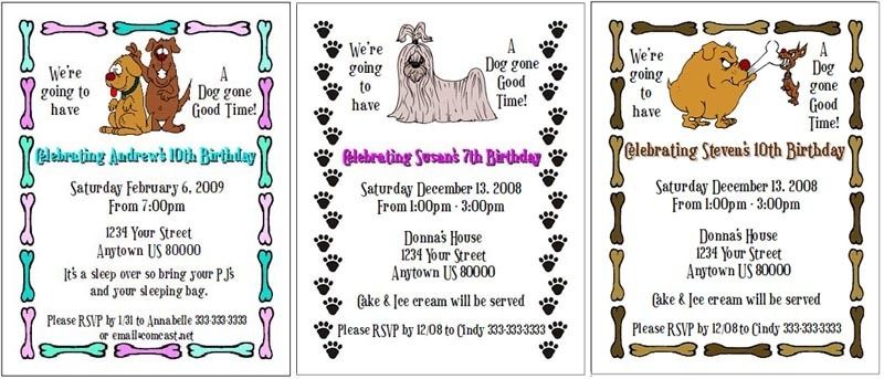 Dogs Puppy Wolf BIRTHDAY Party Personalized Invitations  