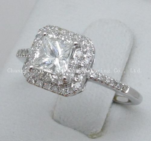 5mm Princess SOLID 14k Gold Natural Diamond Semi Mount Ring 