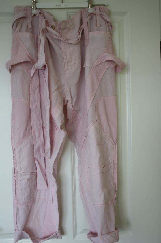 BALENCIAGA *** ICONIC 2002 *** BABY PINK CARGO PANTS (38 )  