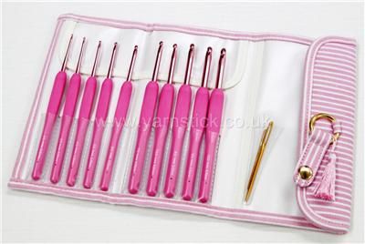 Gift Set Tulip Etimo Rose Cushion Grip 10 Pink Crochet Hooks