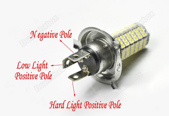  120 LED 3528 SMD H4 White Fog Driving Parking Light Lamp Bulb DC 12V 