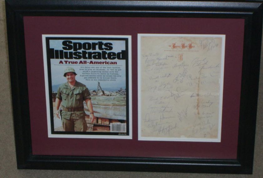 Bob Kalsu signed autographed 1967 All American Team Sheet Framed 