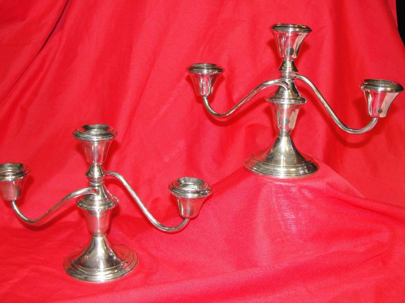 STERLING SILVER CANDELBRA 3 LIGHT FRANK M. WHITING CO.  