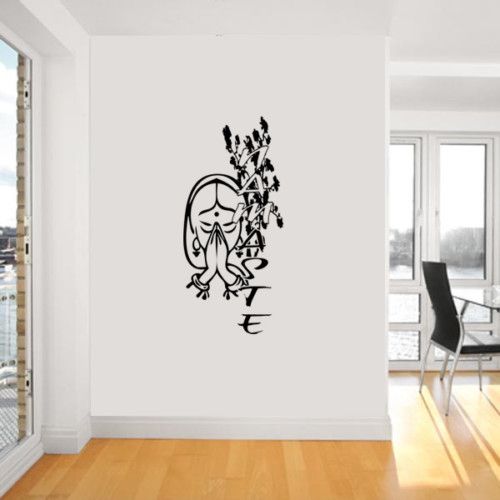 NAMASTE NAMASKAR DESIGN DECAL STICKER YOGA INDIA WALL  